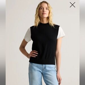 Quince Mongolian Cashmere Mock Neck Sweater Vest
